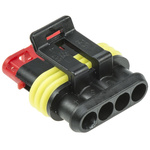 TE Connectivity, AMP Superseal 1.5 Female 4 Way for use with Centerline Wire-to-Wire Connector