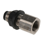 Legris Pneumatic Bulkhead Threaded-to-Tube Adapter, Push In 4 mm, G 1/8 Female BSPPx4mm
