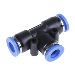 RS PRO Pneumatic Tee Tube-to-Tube Adapter, Push In 8 mm x Push In 8 mm x Push In 8 mm, 10 bar