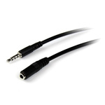 Startech 2m Male 3.5 mm Mini-Jack to Female 3.5 mm Mini-Jack Audio Cable Assembly
