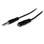 Startech 1m 3 Pin Male 3.5 mm Mini-Jack to 3 Pin Female 3.5 mm Mini-Jack Audio Cable Assembly