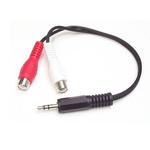 Startech 152.4mm 3 Pin Male 3.5 mm Mini-Jack to Female Stereo Audio 2RCA Audio Cable Assembly