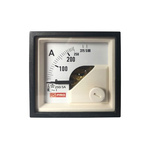 RS PRO Analogue Panel Ammeter 10 (Input) A, 250/5 (CT) A, 500 (Scle) A AC, 45mm x 45mm, 1 % Moving Iron