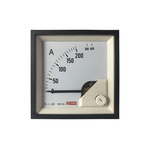 RS PRO Analogue Panel Ammeter 10 (Input) A, 200/5 (CT) A, 400 (Scle) A AC, 68mm x 68mm, 1 % Moving Iron