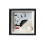 RS PRO Analogue Panel Ammeter 20 (Input)mA DC, 45mm x 45mm, 1 % Moving Coil