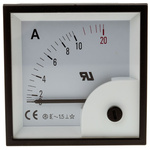 RS PRO Analogue Panel Ammeter 10A AC, 68mm x 68mm, ±1.5 % Moving Iron