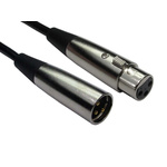 RS PRO XLR Cable Assembly 500mm Black Male to Female