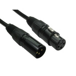 RS PRO XLR Cable Assembly 10m Black Female XLR to Male XLR