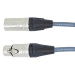 Van Damme XLR Audio Video Cable Assembly 5m Grey Male XLRS to Female XLRS