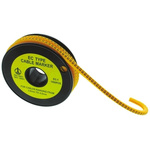 RS PRO Slide On Cable Marker, Pre-printed "8" ,Black on Yellow ,3.6 → 7.4mm Dia. Range
