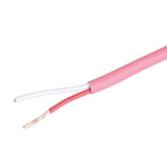 Cable Power 150m Pink 2 Core Speaker Cable, 1.5 mm² CSA Low Smoke Zero Halogen (LSZH) in PE Insulation