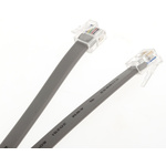RS PRO Grey 3m Telephone Extension Cable Male MMJ Male MMJ PVC
