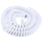 RS PRO White 5m Telephone Extension Cable Male RJ9(4/4) Male RJ9(4/4)