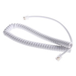 RS PRO White 2.5m Telephone Extension Cable Male RJ9(4/4) Male RJ9(4/4)
