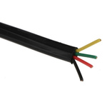 RS PRO 2 Pairs 100m 4 Core Telephone Cable, Unshielded Flame Retardant, AWG 26 Black Sheath 80 V, 0.066 mm² CSA