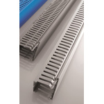 RS PRO Grey Slotted Panel Trunking - Open Slot, W75 mm x D100mm, L2m, PVC