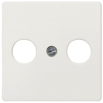 TV Aerial White 2 Outlet Faceplate, Flush Mount