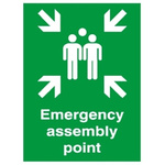 RS PRO Plastic Fire Safety Sign, Assembly Point Sign With English Text Self-Adhesive, 420 x 594mm