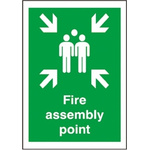 RS PRO Plastic Fire Safety Sign, Assembly Point Sign With English Text, 420 x 594mm