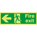 PET Fire Extinguisher, Fire Exit, English, Exit Sign
