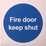 RS PRO Vinyl Fire Safety Sign, Fire Safety Sign With English Text Self-Adhesive, 100 x 100mm