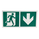 Plastic Emergency Exit Down,  With Pictogram Only, Non-Illuminated Emergency Exit Sign