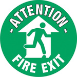 PVC FIRE EXIT, Attention - Fire Exit, English, Exit Sign