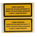 Brady Black/Yellow Vinyl Safety Labels, Laser Radiation Avoid Eye Or Skin Exposure To Direct Or Scattered Radiation