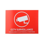 ABUS Red/White CCTV Sticker, CCTV Surveillance-Text, English, CCTV, 105 mm x 148mm