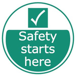 RS PRO Safety Starts Here Hazard & Warning Label (English)