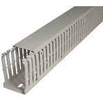 SES Sterling GF-DIN-A7/5 Grey Slotted Panel Trunking - Open Slot, W37.5 mm x D50mm, L2m, PVC