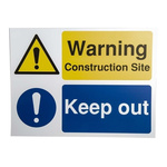 RS PRO PP Location Sign, Warning-Text, English