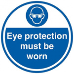 RS PRO Vinyl Mandatory Eye Protection Sign With English Text