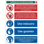 RS PRO PVC Social Distancing Workplace Safety Sign With Spanish Text, 400 x 300mm