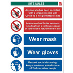 RS PRO PVC Social Distancing Workplace Safety Sign With English Text, 400 x 300mm
