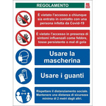 RS PRO PVC Social Distancing Workplace Safety Sign With Italian Text, 400 x 300mm