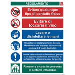 RS PRO PVC Social Distancing Site Safety Sign With Italian Text, 400 x 300mm