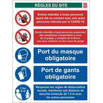 RS PRO PVC Social Distancing Workplace Safety Sign With French Text, 400 x 300mm