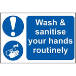 RS PRO PVC Mandatory Hygiene Sign With English Text, 300 x 200mm