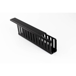 Beta Duct 876 Black Slotted Panel Trunking - Open Slot, W25 mm x D50mm, L1m, PVC