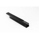 Beta Duct 916 Black Slotted Panel Trunking - Open Slot, W50 mm x D50mm, L2m, PVC