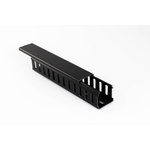 Beta Duct 1000 Black Slotted Panel Trunking - Open Slot, W100 mm x D100mm, L2m, PVC