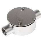 RS PRO Through Box, Conduit Fitting, 20mm Nominal Size, 316 Stainless Steel, Silver