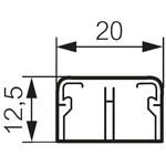 Legrand DL Plus White Mini Trunking - Closed Slot, W12.5 mm x D20mm, L2.1m, Plastic