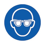 RS PRO Vinyl Mandatory Eye Protection Sign With Pictogram Only Text