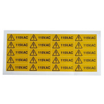 RS PRO Black/Yellow Vinyl Safety Labels, 115V AC-Text 20 mm x 60mm