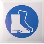 RS PRO Vinyl Mandatory Foot Protection Sign With Pictogram Only Text