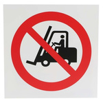Plastic No Fork Lift Trucks Prohibition Sign, None
