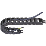 Igus e-chain, Z08 Black Cable Chain - Flexible Slot, W38.2 mm x D19.3mm, L1m, 28 mm Min. Bend Radius, Igumid NB
