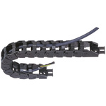 Igus e-chain, Z08 Black Cable Chain - Flexible Slot, W28.2 mm x D19.3mm, L1m, 38 mm Min. Bend Radius, Igumid NB
